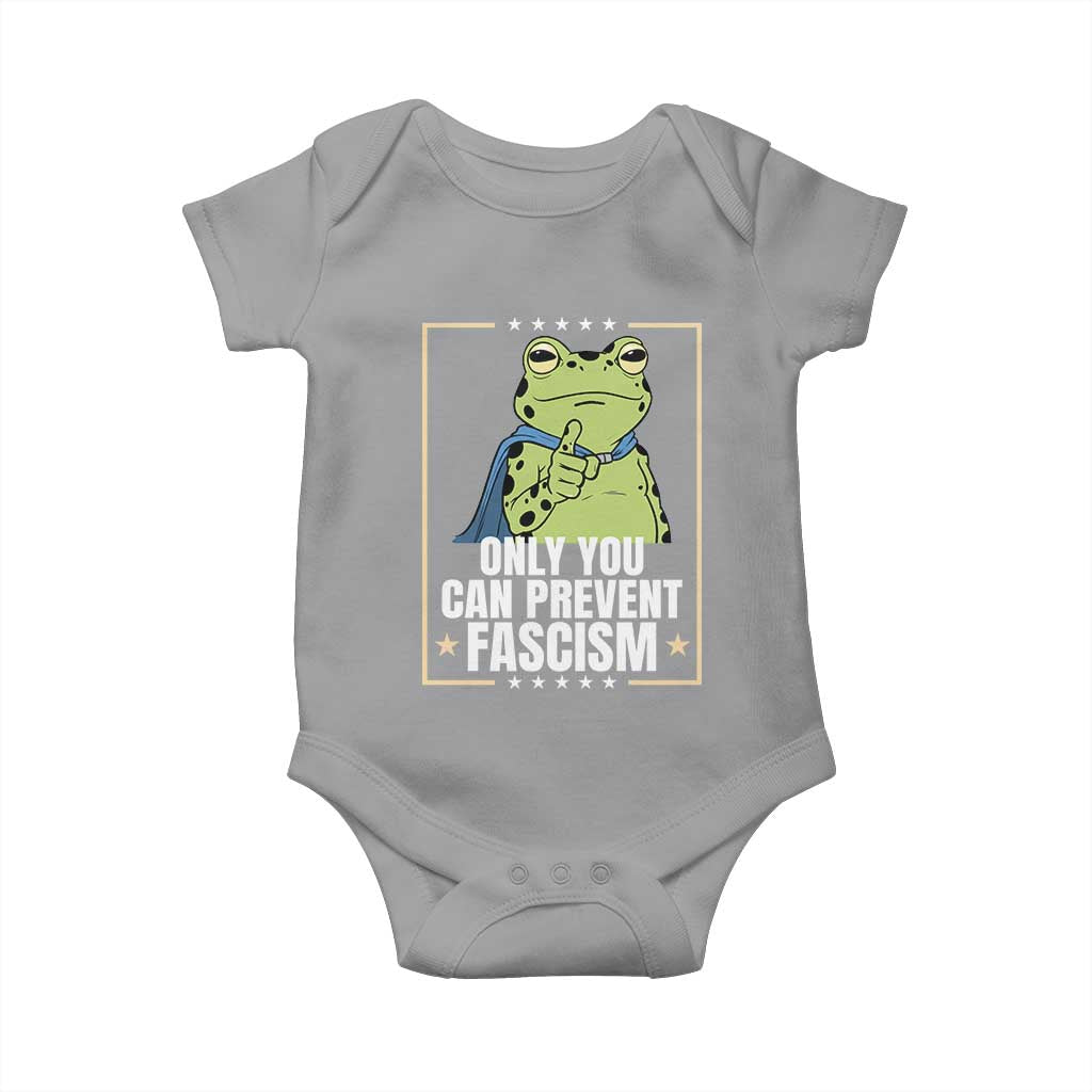 Only You Can Prevent Fascism Patriotic Frog Baby Onesie Resist Protest Poster - Wonder Print Shop