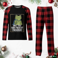 Only You Can Prevent Fascism Patriotic Frog Plaid Pajama Set Resist Protest Poster - Wonder Print Shop
