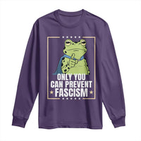 Only You Can Prevent Fascism Patriotic Frog Long Sleeve Shirt Resist Protest Poster - Wonder Print Shop