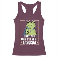 Only You Can Prevent Fascism Patriotic Frog Racerback Tank Top Resist Protest Poster - Wonder Print Shop