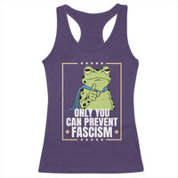 Only You Can Prevent Fascism Patriotic Frog Racerback Tank Top Resist Protest Poster - Wonder Print Shop