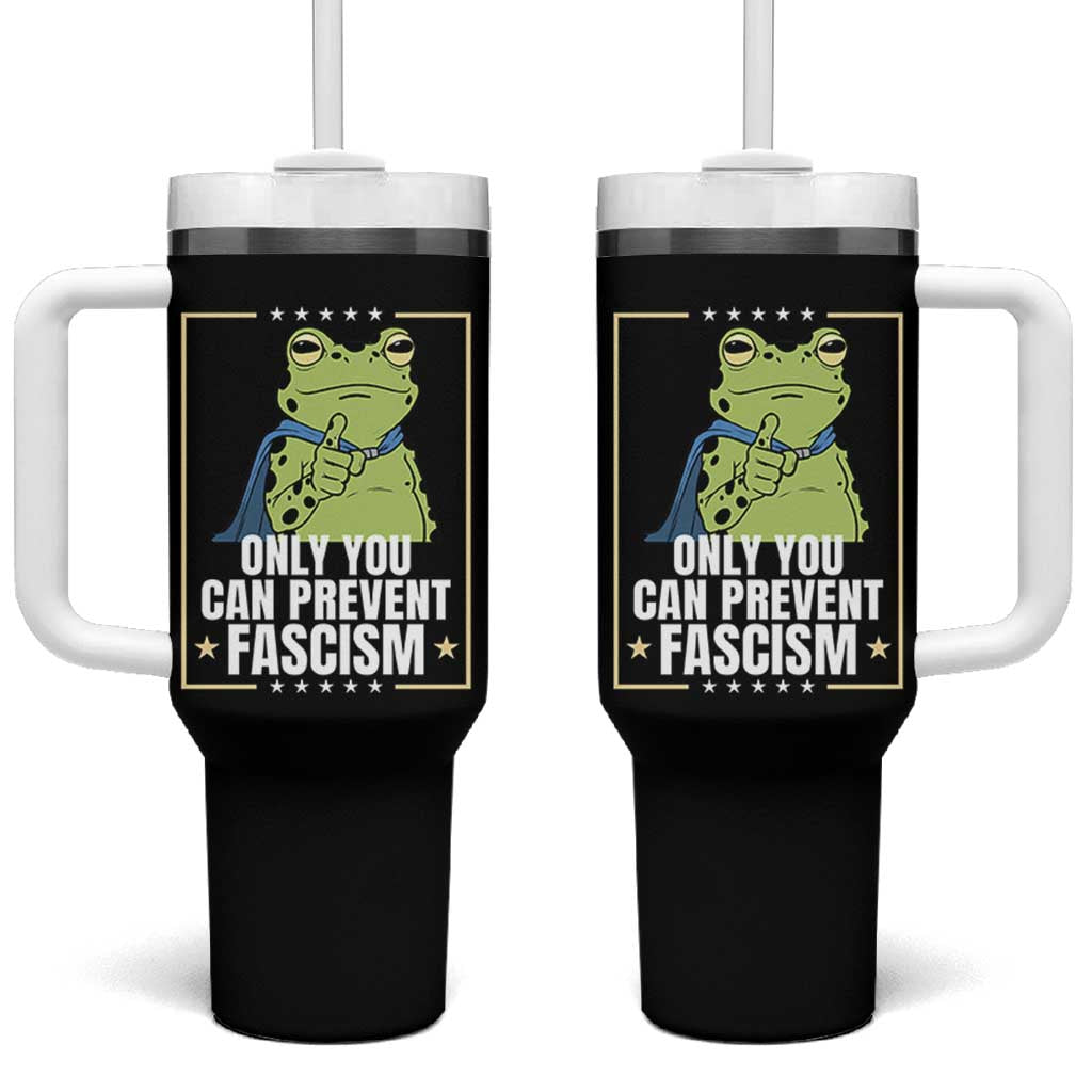 Only You Can Prevent Fascism Patriotic Frog Tumbler With Handle Resist Protest Poster - Wonder Print Shop
