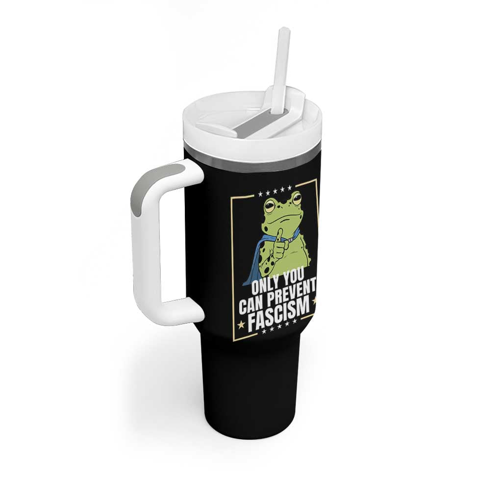 Only You Can Prevent Fascism Patriotic Frog Tumbler With Handle Resist Protest Poster - Wonder Print Shop