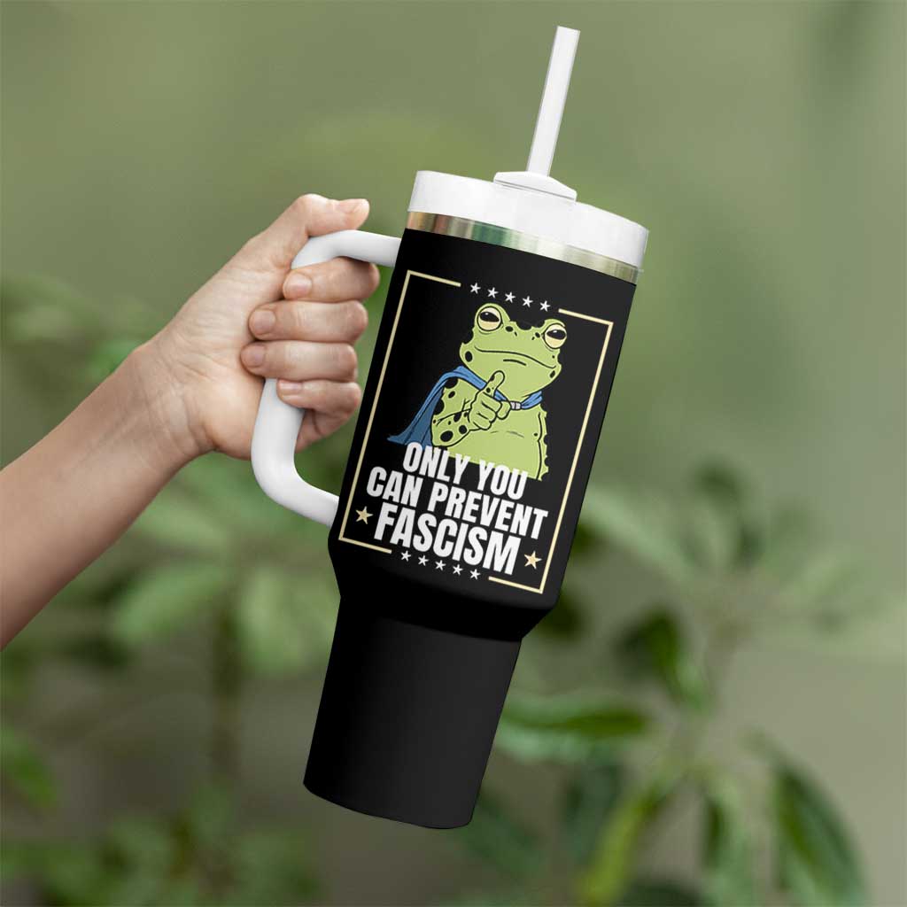 Only You Can Prevent Fascism Patriotic Frog Tumbler With Handle Resist Protest Poster - Wonder Print Shop