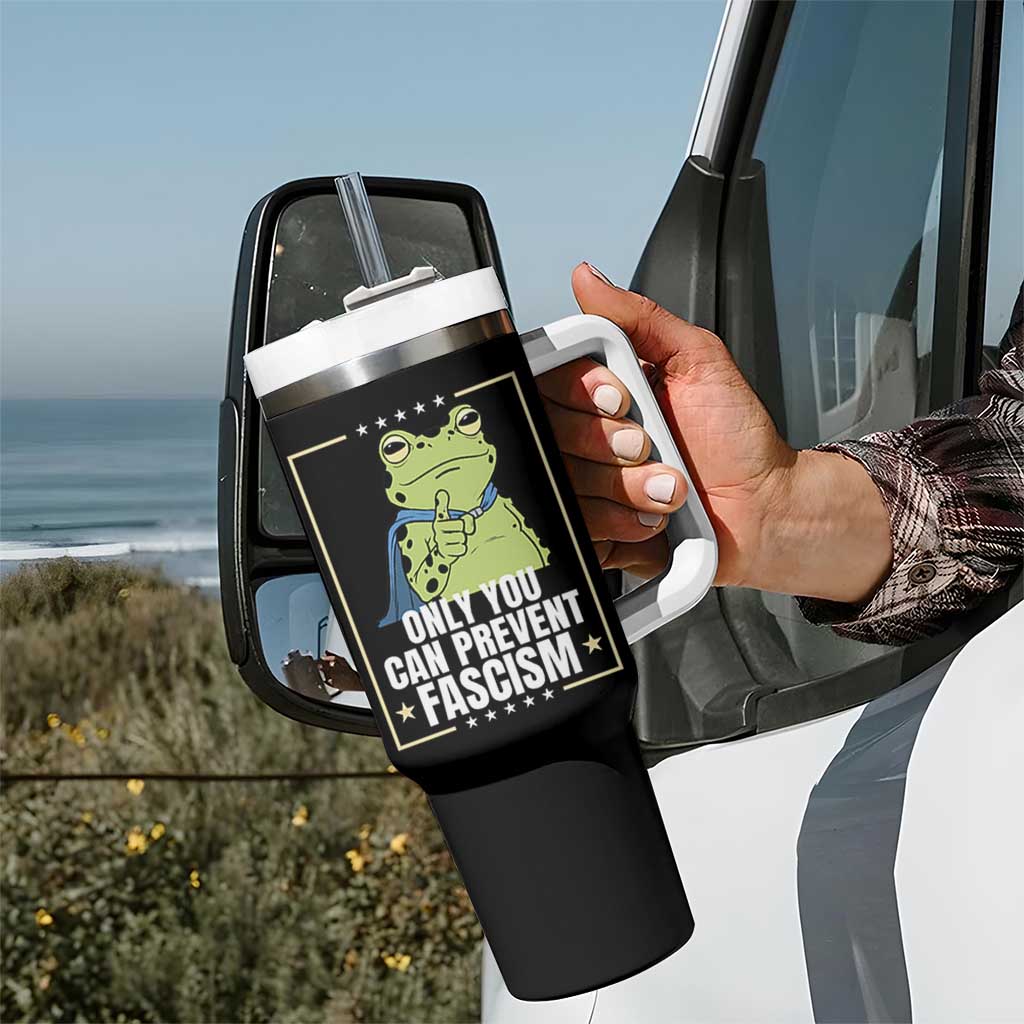 Only You Can Prevent Fascism Patriotic Frog Tumbler With Handle Resist Protest Poster - Wonder Print Shop