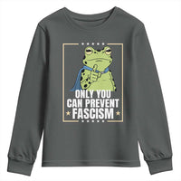 Only You Can Prevent Fascism Patriotic Frog Youth Sweatshirt Resist Protest Poster - Wonder Print Shop