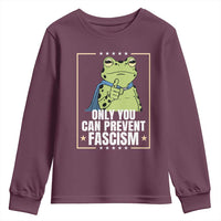 Only You Can Prevent Fascism Patriotic Frog Youth Sweatshirt Resist Protest Poster - Wonder Print Shop