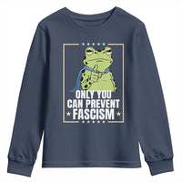 Only You Can Prevent Fascism Patriotic Frog Youth Sweatshirt Resist Protest Poster - Wonder Print Shop