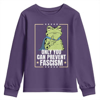 Only You Can Prevent Fascism Patriotic Frog Youth Sweatshirt Resist Protest Poster - Wonder Print Shop