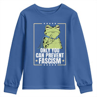 Only You Can Prevent Fascism Patriotic Frog Youth Sweatshirt Resist Protest Poster - Wonder Print Shop