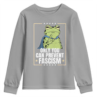 Only You Can Prevent Fascism Patriotic Frog Youth Sweatshirt Resist Protest Poster - Wonder Print Shop