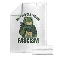Only You Can Prevent Fascism Portland Frog Throw Blanket Resist Protest Forest Ranger - Wonder Print Shop