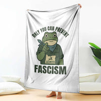 Only You Can Prevent Fascism Portland Frog Throw Blanket Resist Protest Forest Ranger - Wonder Print Shop