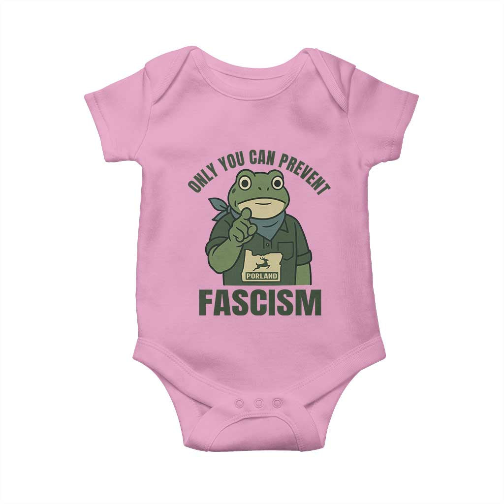 Only You Can Prevent Fascism Portland Frog Baby Onesie Resist Protest Forest Ranger - Wonder Print Shop