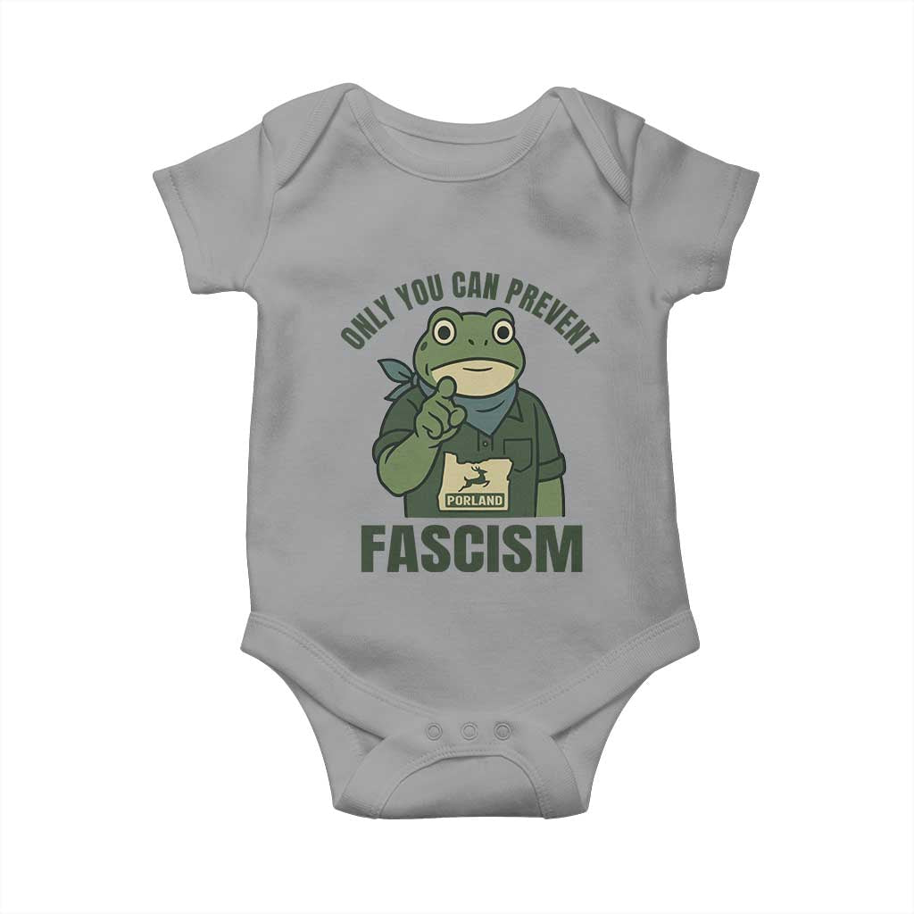 Only You Can Prevent Fascism Portland Frog Baby Onesie Resist Protest Forest Ranger - Wonder Print Shop