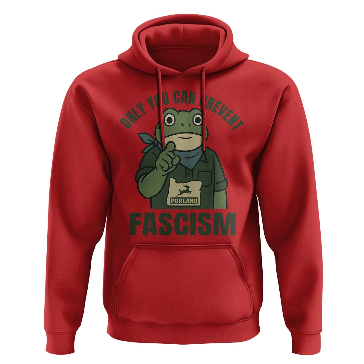 Only You Can Prevent Fascism Portland Frog Hoodie Resist Protest Forest Ranger - Wonder Print Shop
