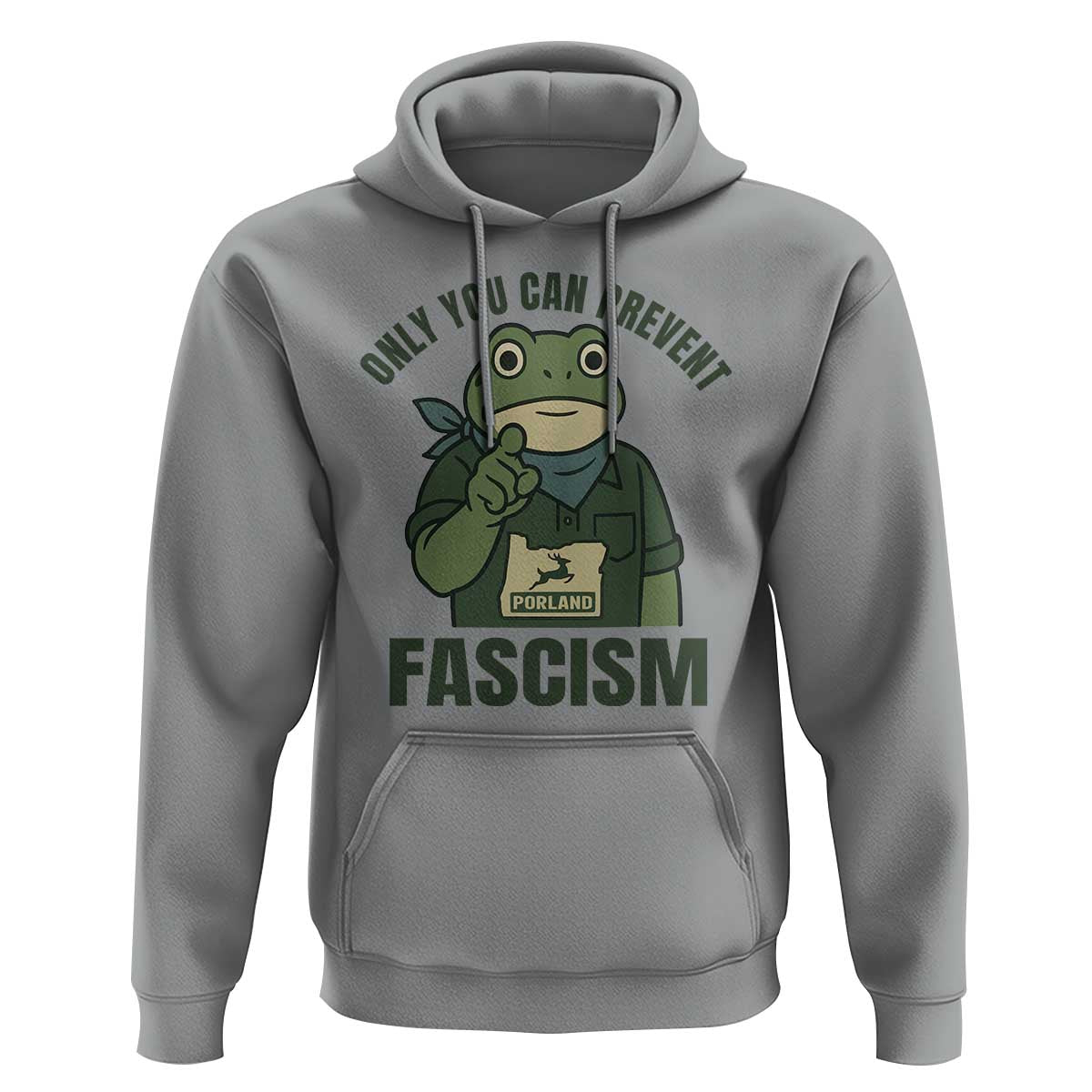 Only You Can Prevent Fascism Portland Frog Hoodie Resist Protest Forest Ranger - Wonder Print Shop