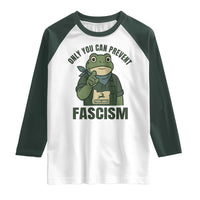 Only You Can Prevent Fascism Portland Frog Raglan Shirt Resist Protest Forest Ranger - Wonder Print Shop