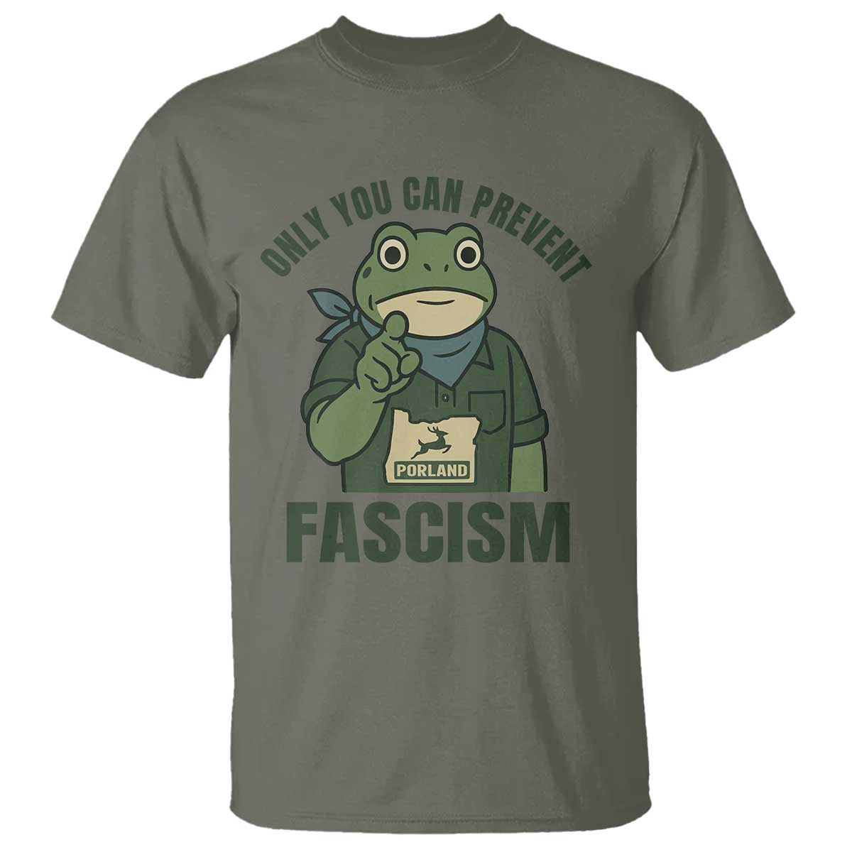 Only You Can Prevent Fascism Portland Frog T Shirt Resist Protest Forest Ranger - Wonder Print Shop
