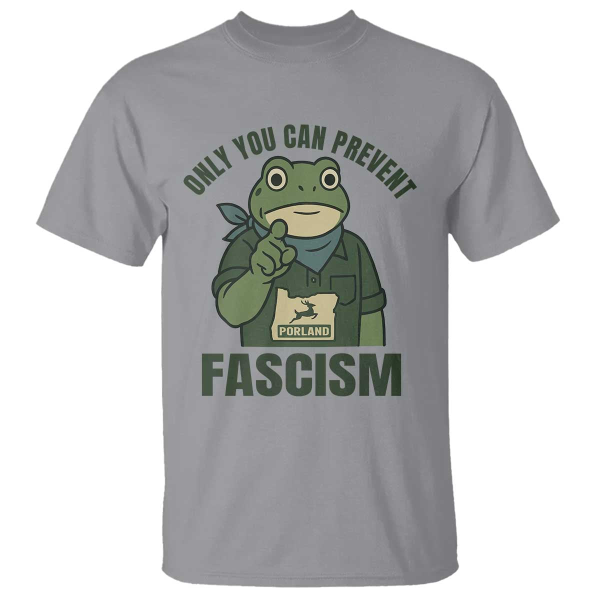 Only You Can Prevent Fascism Portland Frog T Shirt Resist Protest Forest Ranger - Wonder Print Shop