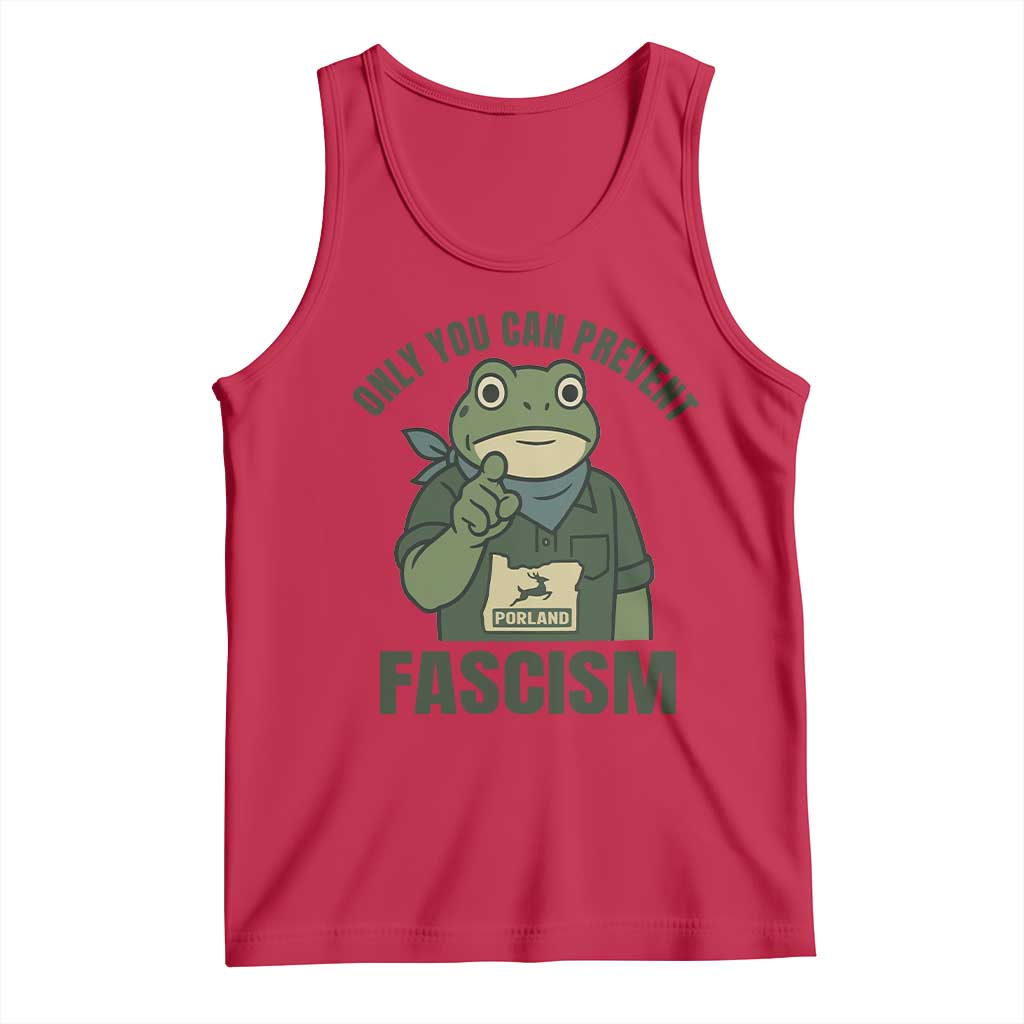 Only You Can Prevent Fascism Portland Frog Tank Top Resist Protest Forest Ranger - Wonder Print Shop