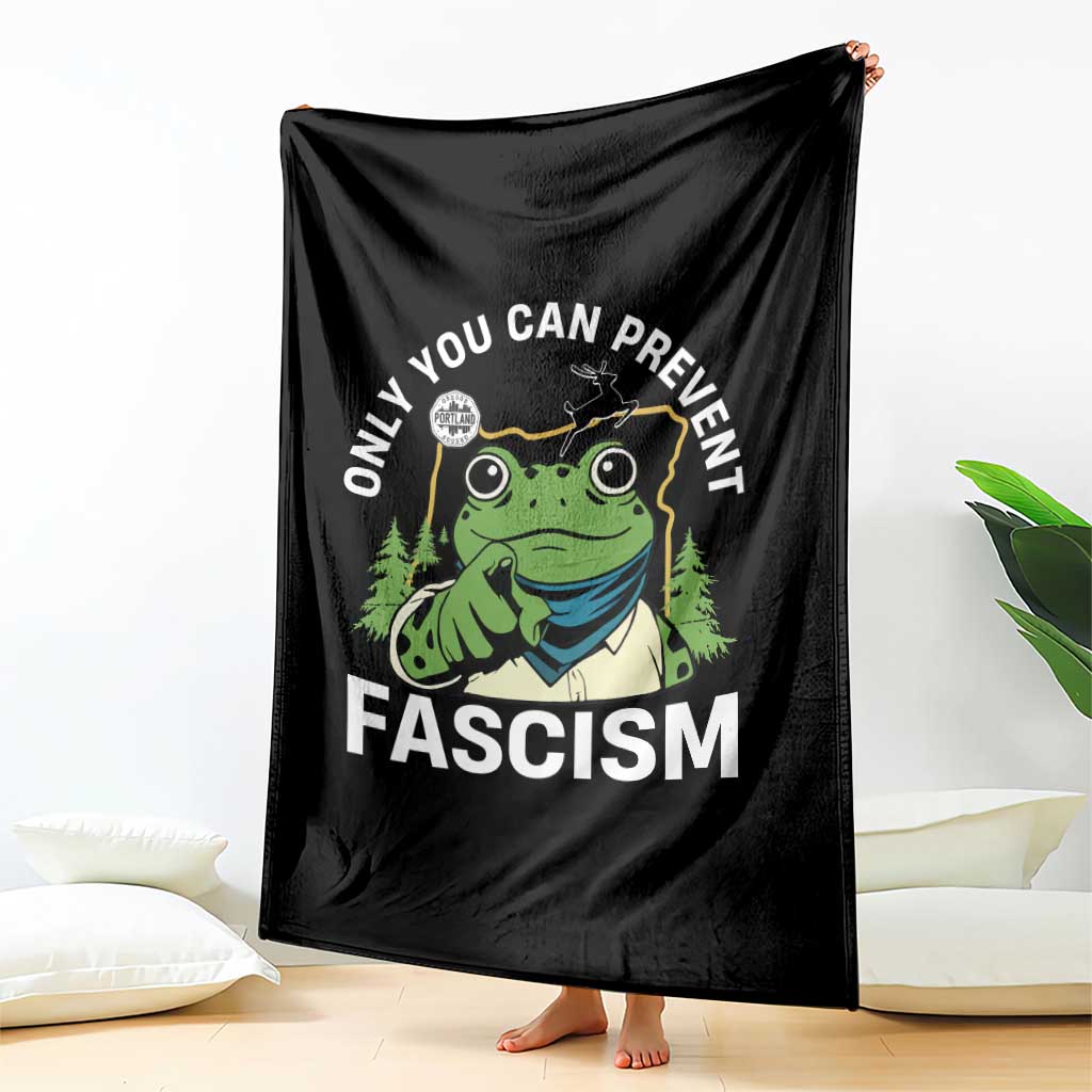 Only You Can Prevent Fascism Portland Frog Throw Blanket Resist Protest Scenic Edition - Wonder Print Shop