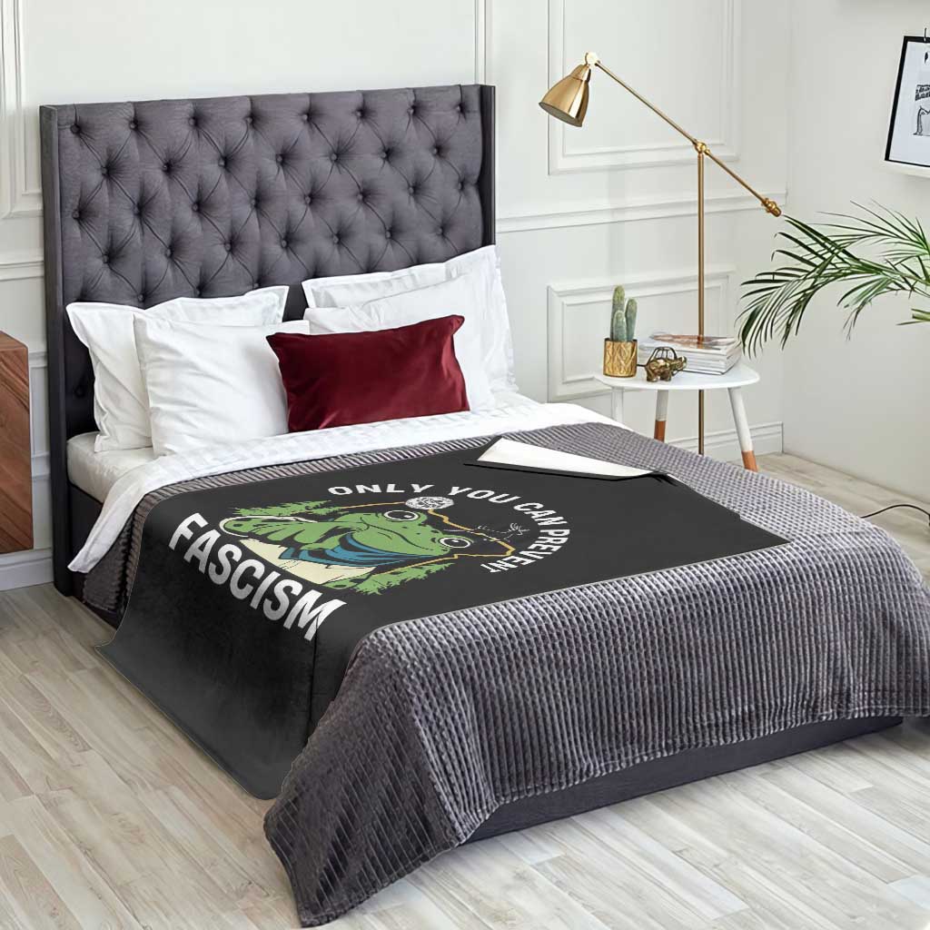 Only You Can Prevent Fascism Portland Frog Throw Blanket Resist Protest Scenic Edition - Wonder Print Shop