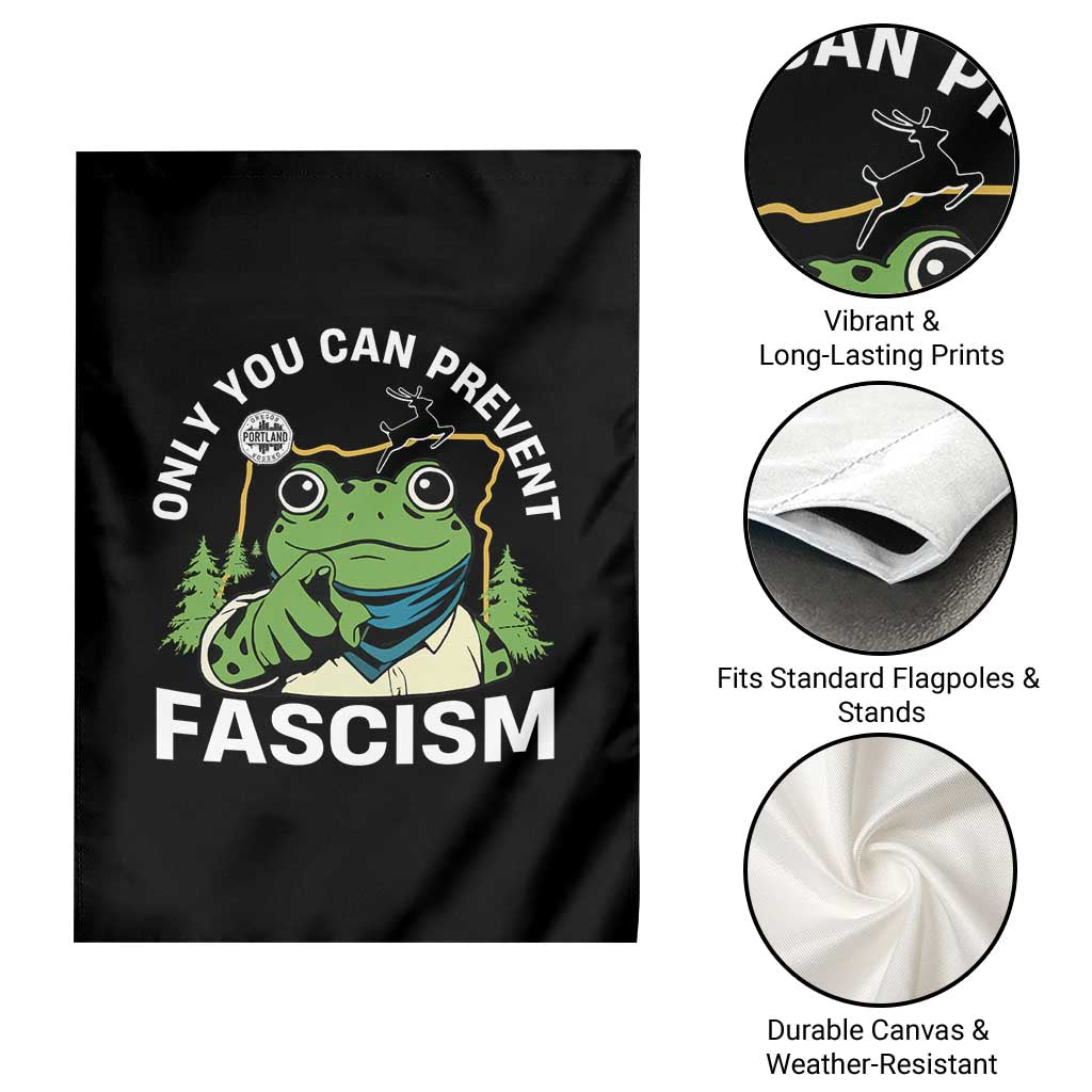 Only You Can Prevent Fascism Portland Frog Garden Flag Resist Protest Scenic Edition - Wonder Print Shop