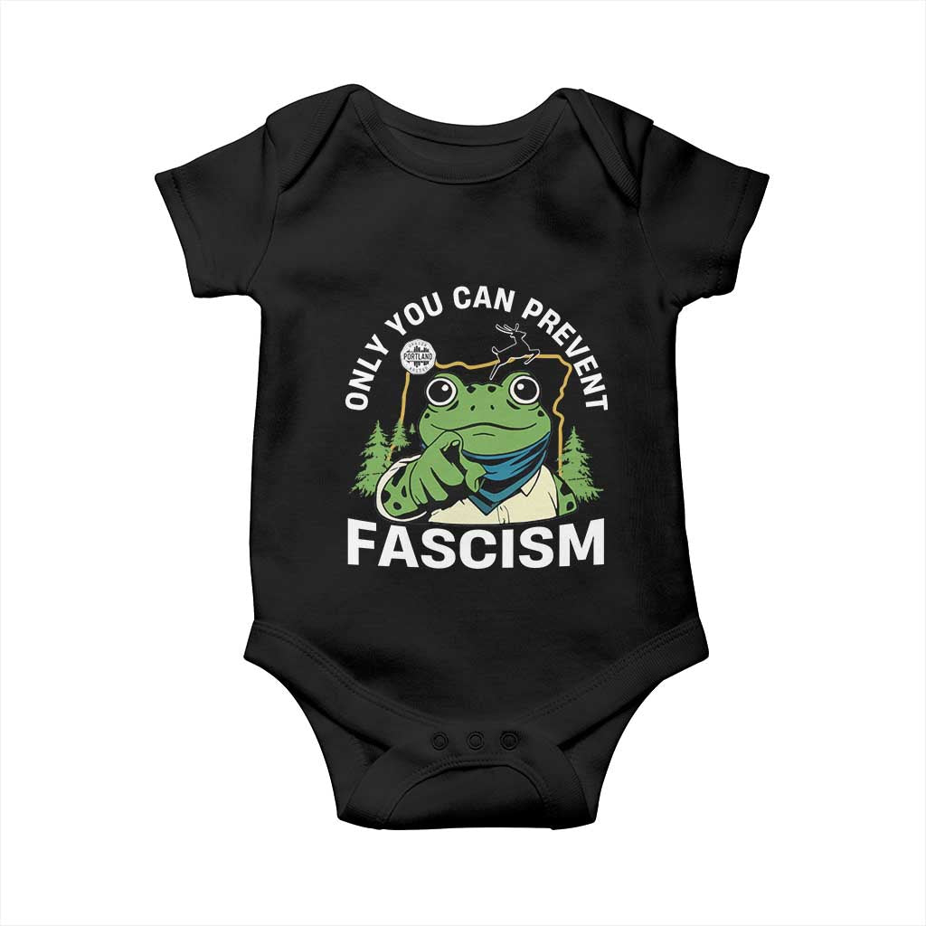 Only You Can Prevent Fascism Portland Frog Baby Onesie Resist Protest Scenic Edition - Wonder Print Shop