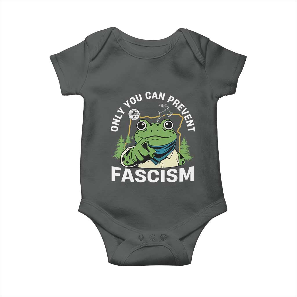 Only You Can Prevent Fascism Portland Frog Baby Onesie Resist Protest Scenic Edition - Wonder Print Shop