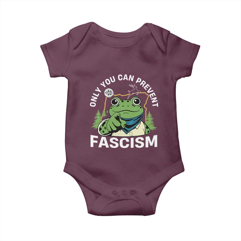 Only You Can Prevent Fascism Portland Frog Baby Onesie Resist Protest Scenic Edition - Wonder Print Shop