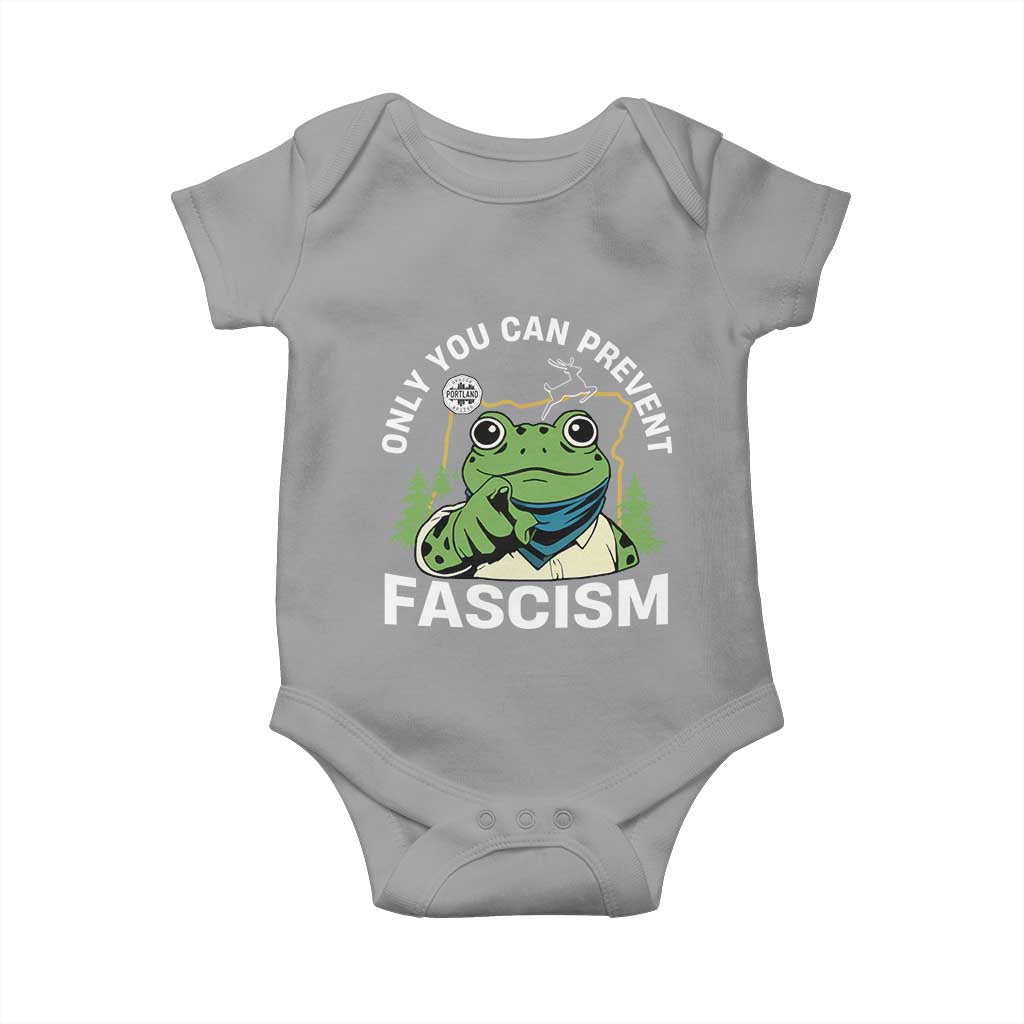 Only You Can Prevent Fascism Portland Frog Baby Onesie Resist Protest Scenic Edition - Wonder Print Shop