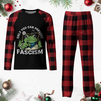 Only You Can Prevent Fascism Portland Frog Plaid Pajama Set Resist Protest Scenic Edition - Wonder Print Shop
