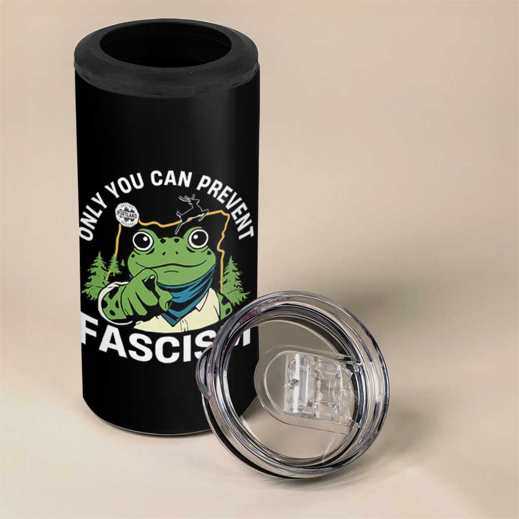 Only You Can Prevent Fascism Portland Frog 4 in 1 Can Cooler Tumbler Resist Protest Scenic Edition - Wonder Print Shop