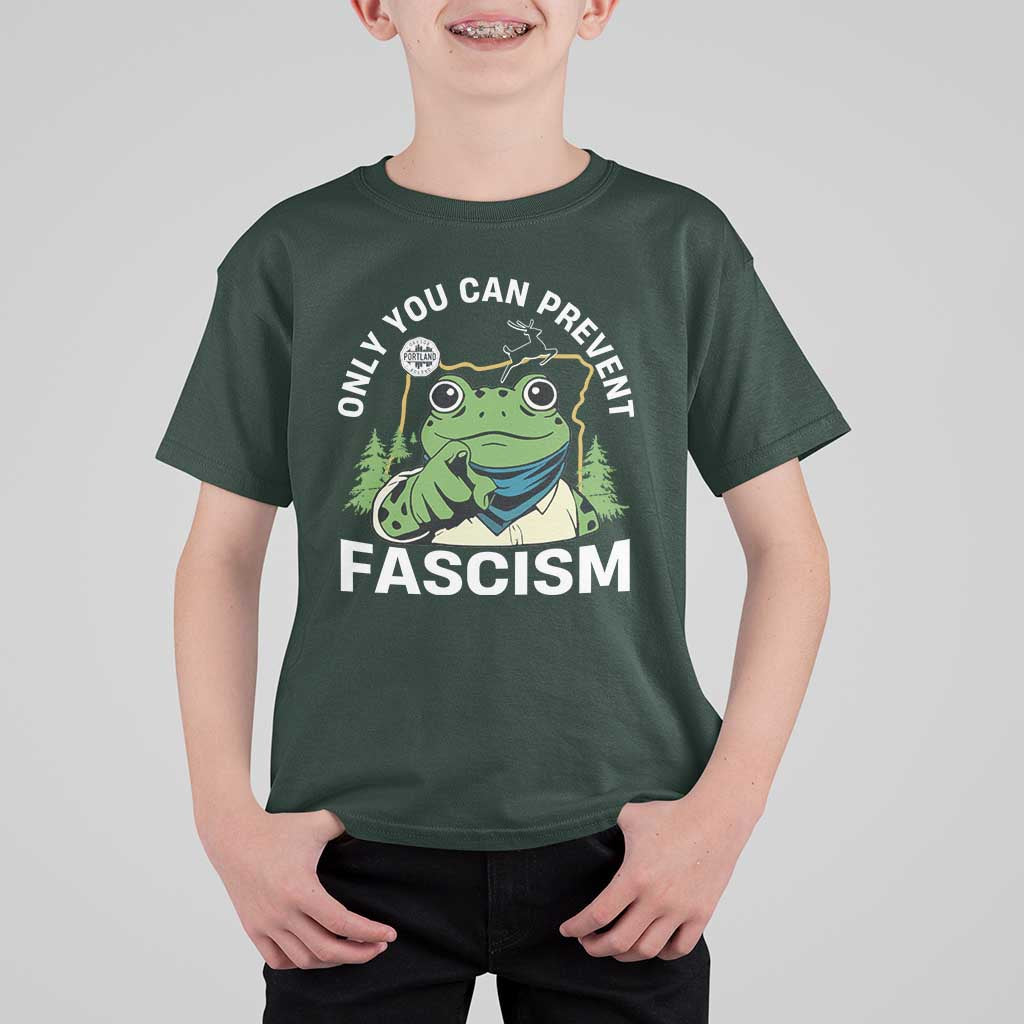 Only You Can Prevent Fascism Portland Frog T Shirt For Kid Resist Protest Scenic Edition - Wonder Print Shop