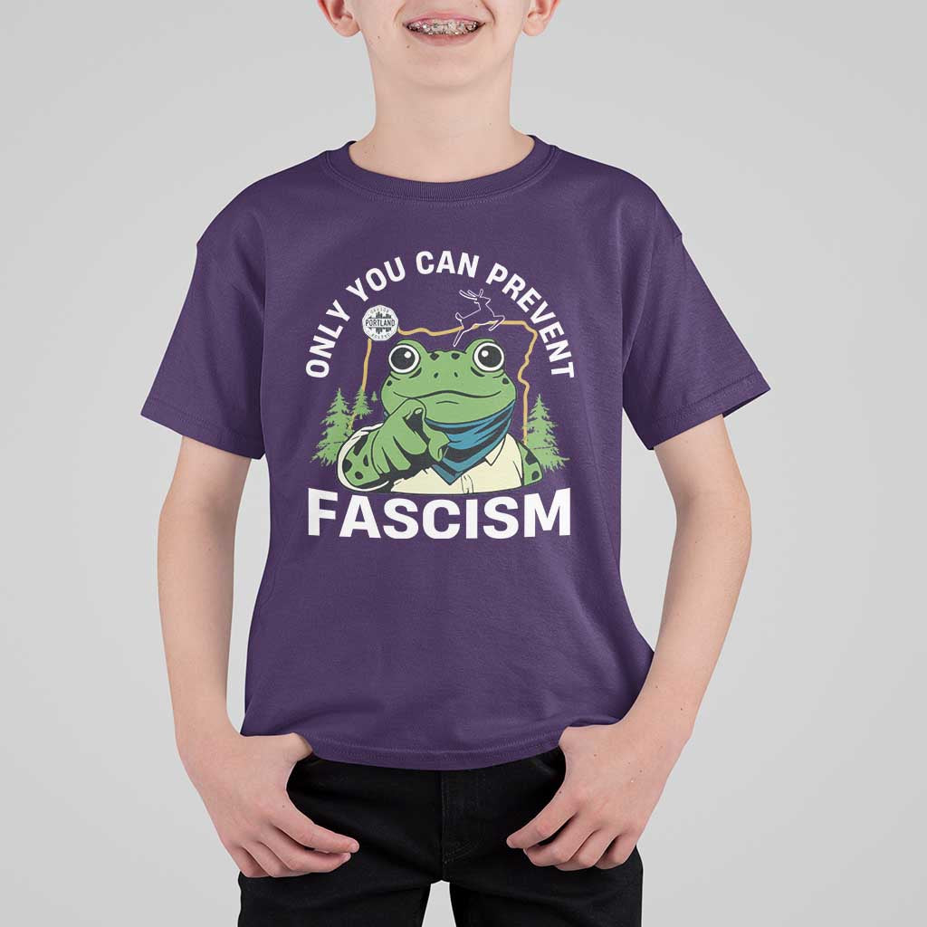 Only You Can Prevent Fascism Portland Frog T Shirt For Kid Resist Protest Scenic Edition - Wonder Print Shop