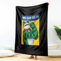 We Can Do It Rosie Frog Throw Blanket Resist Protest Parody Feminist Retro Poster - Wonder Print Shop