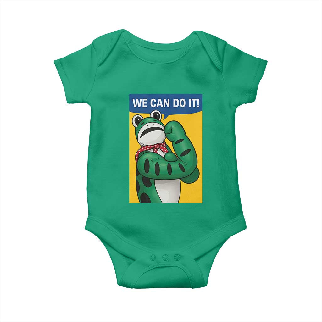 We Can Do It Rosie Frog Baby Onesie Resist Protest Parody Feminist Retro Poster - Wonder Print Shop