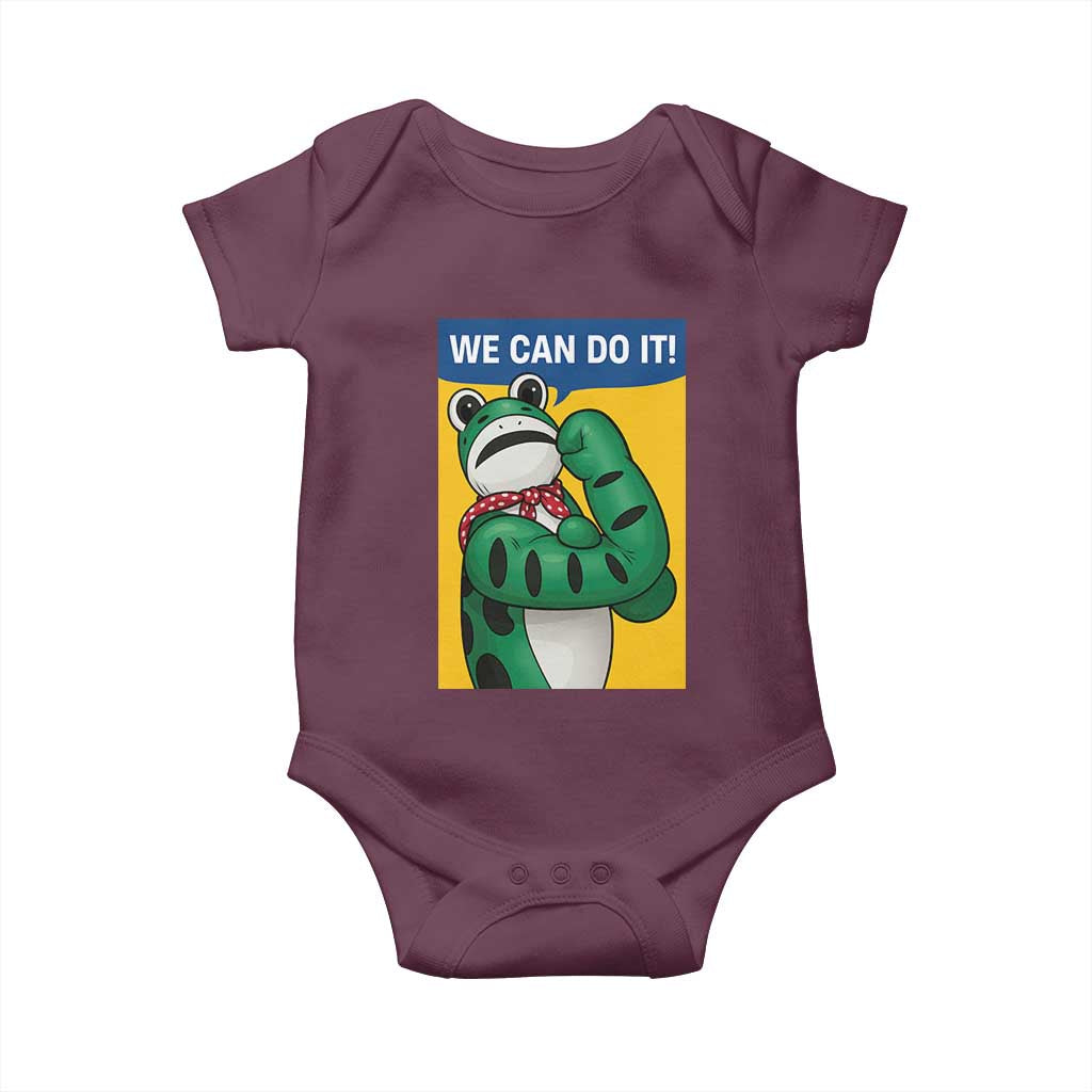 We Can Do It Rosie Frog Baby Onesie Resist Protest Parody Feminist Retro Poster - Wonder Print Shop