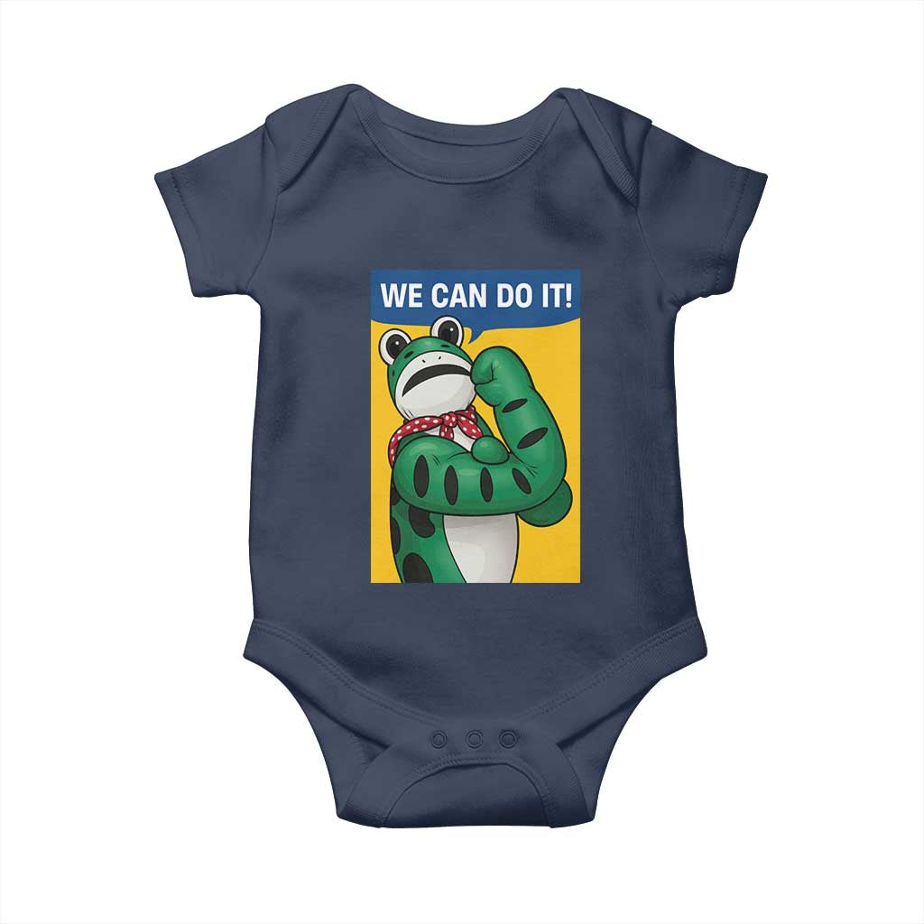 We Can Do It Rosie Frog Baby Onesie Resist Protest Parody Feminist Retro Poster - Wonder Print Shop
