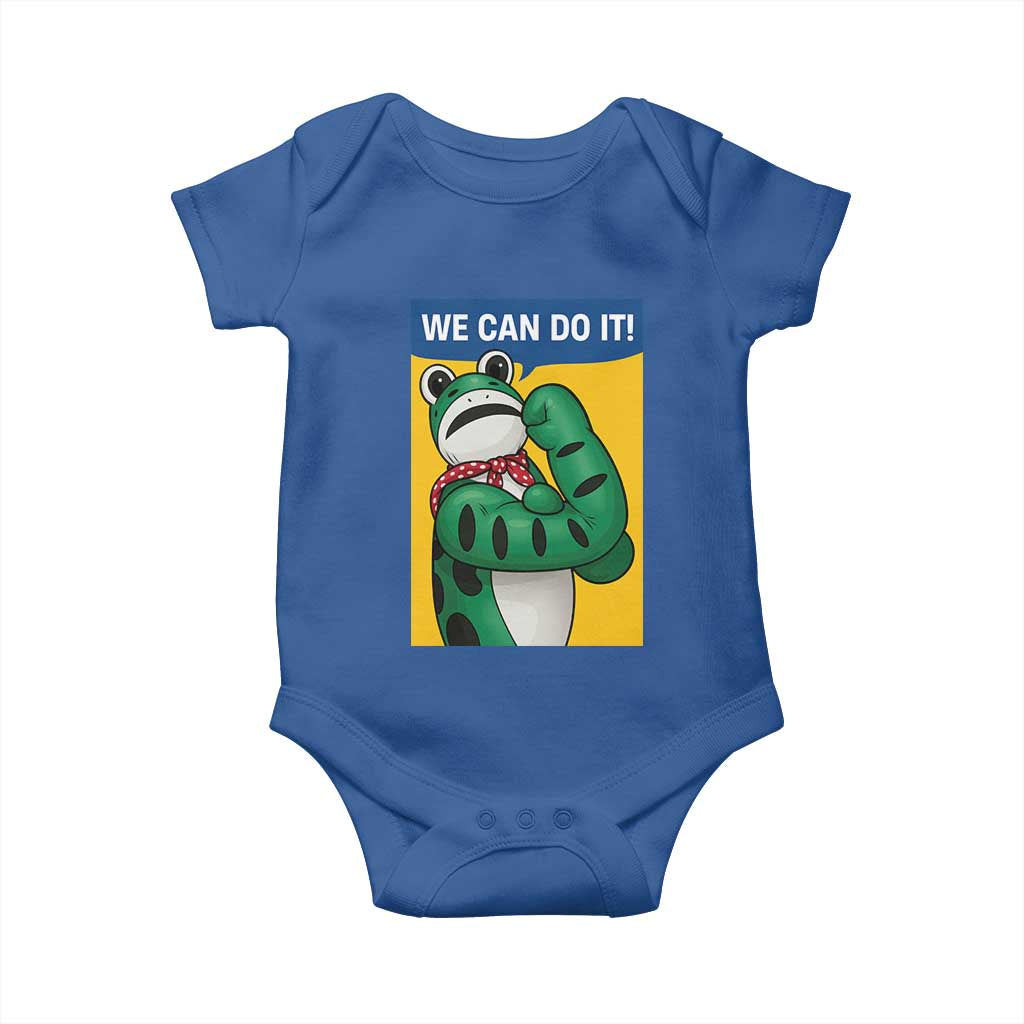 We Can Do It Rosie Frog Baby Onesie Resist Protest Parody Feminist Retro Poster - Wonder Print Shop