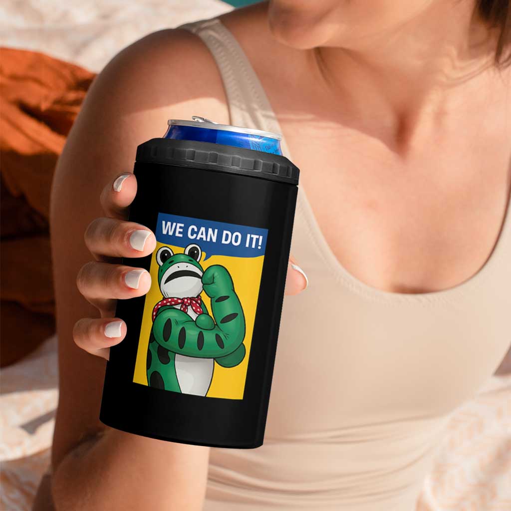 We Can Do It Rosie Frog 4 in 1 Can Cooler Tumbler Resist Protest Parody Feminist Retro Poster - Wonder Print Shop