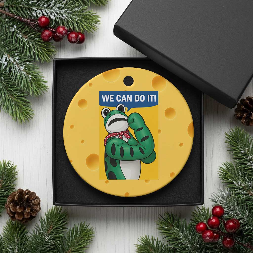 We Can Do It Rosie Frog Ceramic Ornament Resist Protest Parody Feminist Retro Poster - Wonder Print Shop