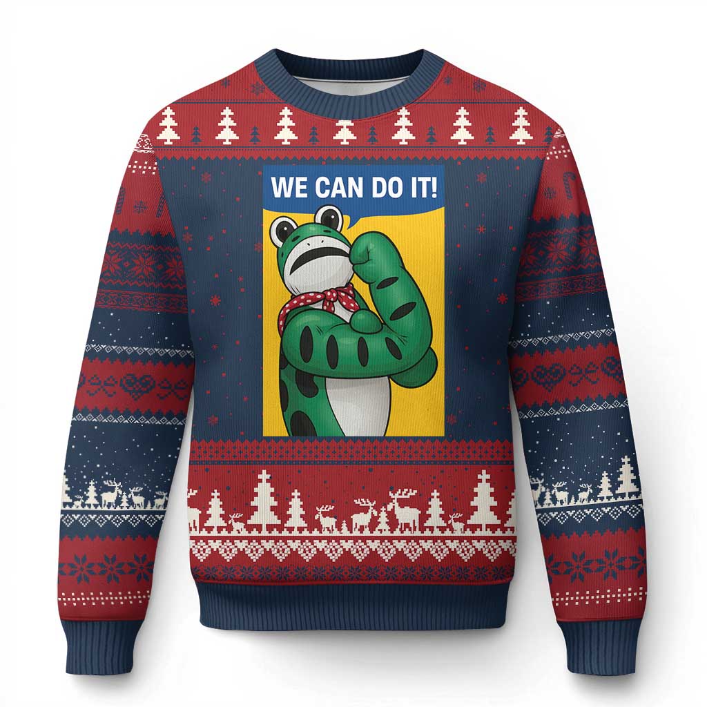 We Can Do It Rosie Frog Ugly Christmas Sweater Resist Protest Parody Feminist Retro Poster - Wonder Print Shop