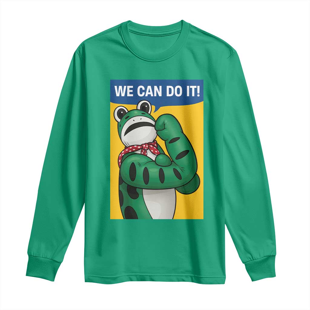 We Can Do It Rosie Frog Long Sleeve Shirt Resist Protest Parody Feminist Retro Poster - Wonder Print Shop