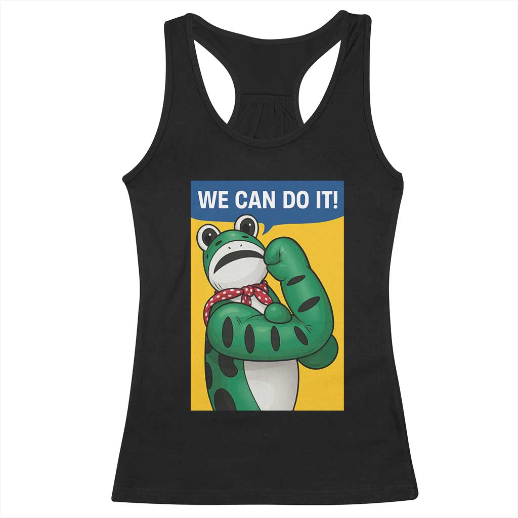 We Can Do It Rosie Frog Racerback Tank Top Resist Protest Parody Feminist Retro Poster - Wonder Print Shop