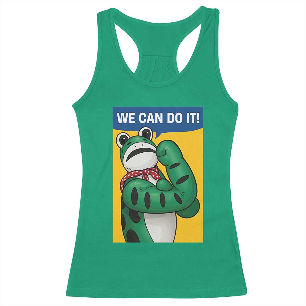 We Can Do It Rosie Frog Racerback Tank Top Resist Protest Parody Feminist Retro Poster - Wonder Print Shop