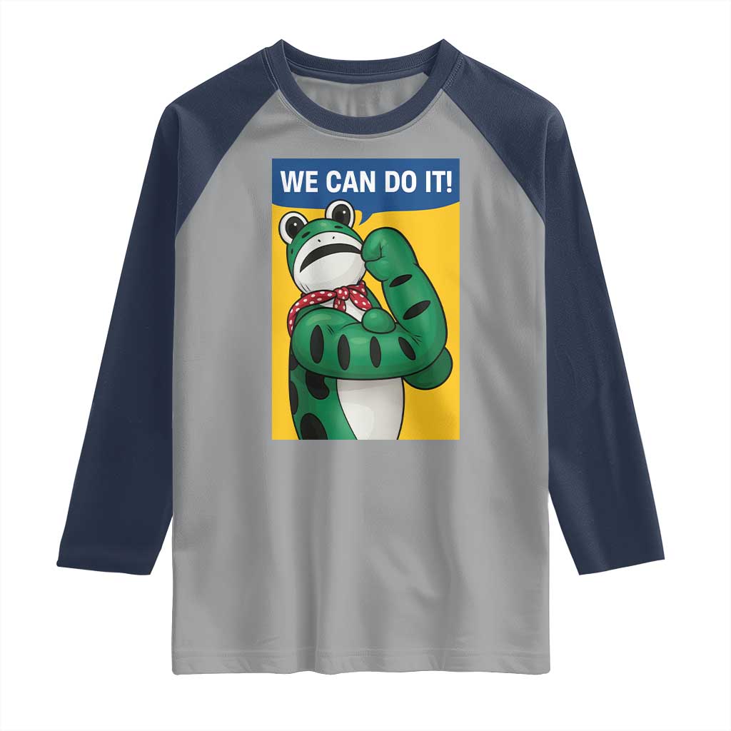 We Can Do It Rosie Frog Raglan Shirt Resist Protest Parody Feminist Retro Poster - Wonder Print Shop
