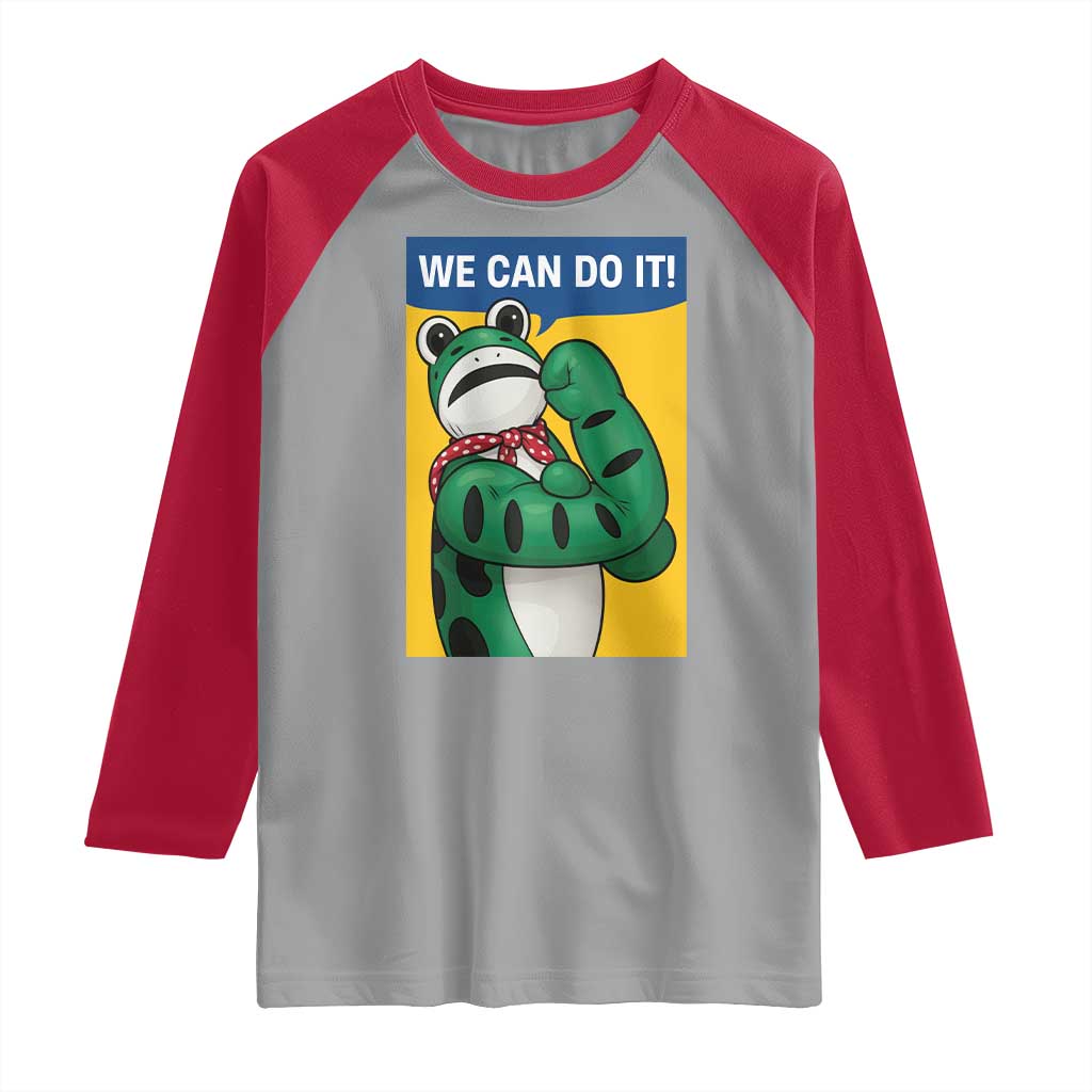 We Can Do It Rosie Frog Raglan Shirt Resist Protest Parody Feminist Retro Poster - Wonder Print Shop