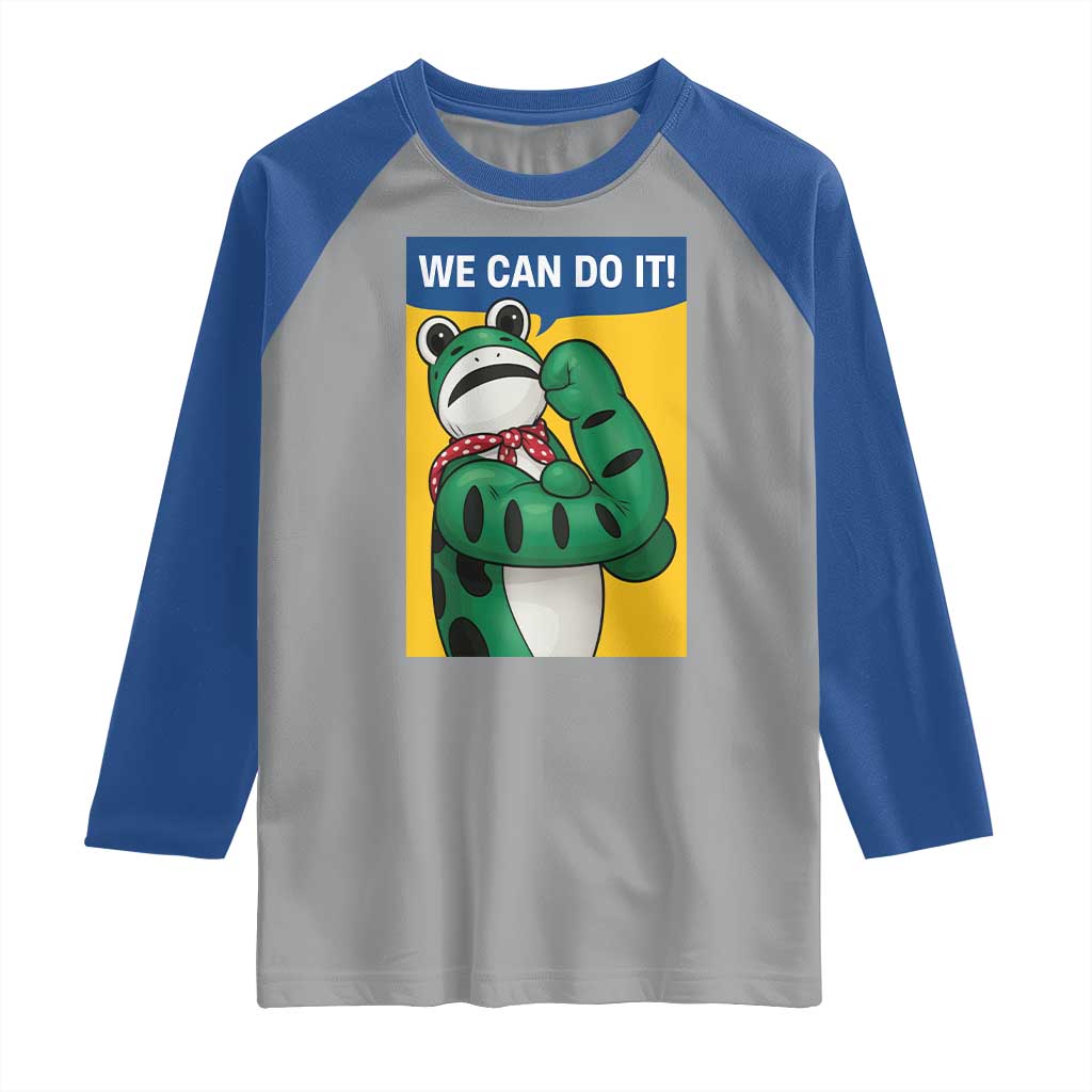 We Can Do It Rosie Frog Raglan Shirt Resist Protest Parody Feminist Retro Poster - Wonder Print Shop